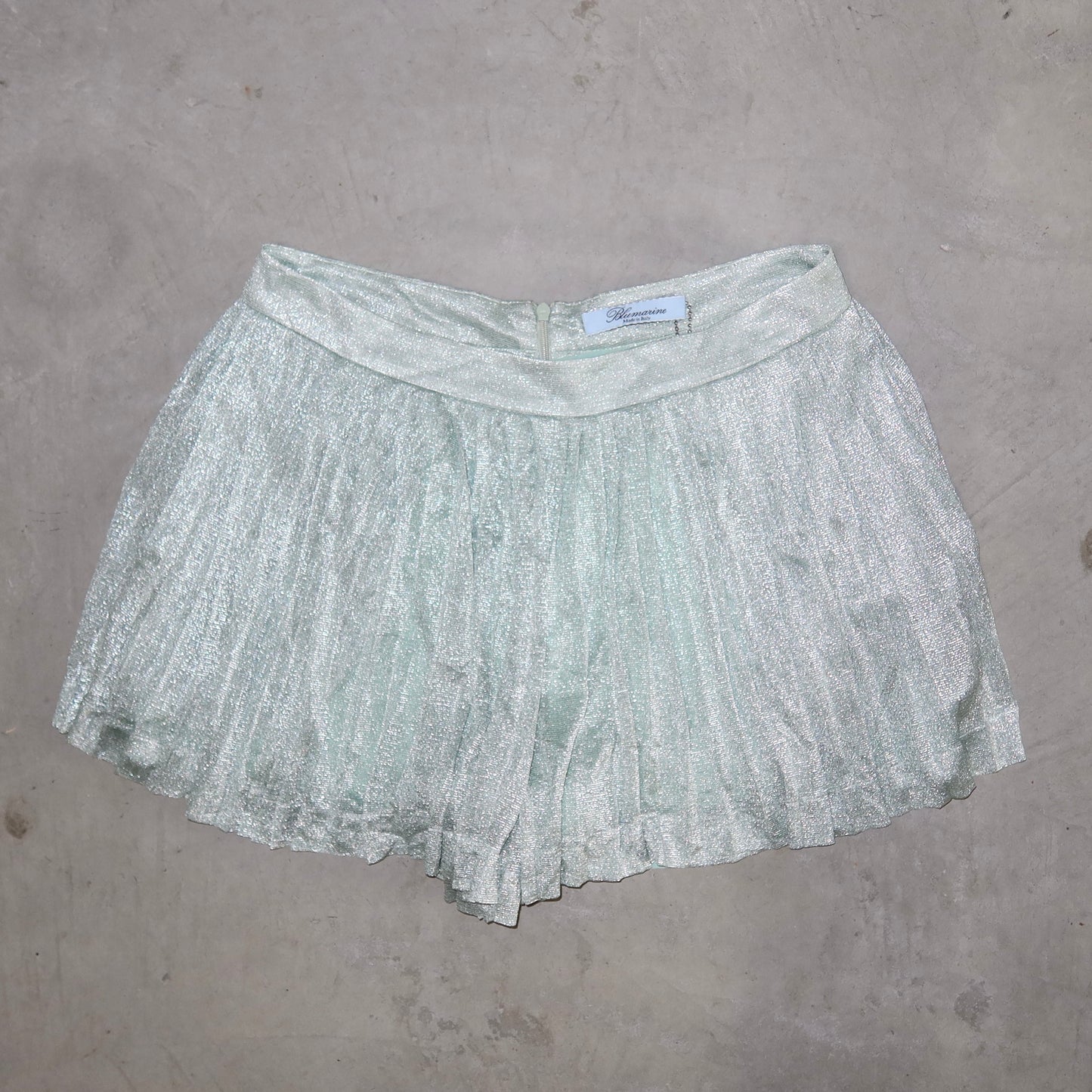 Blumarine Shimmer Pleated Shorts