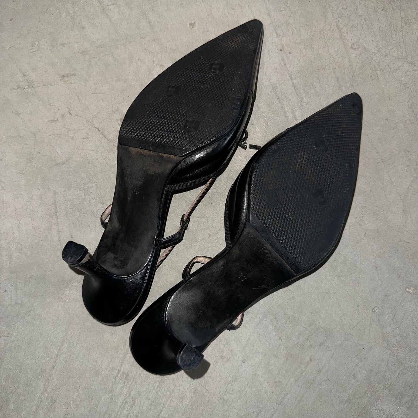 Chanel Black Sling Backs (38)