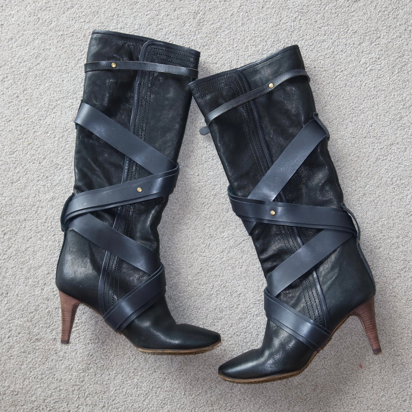 Chloé Leather Belted Boots (39)