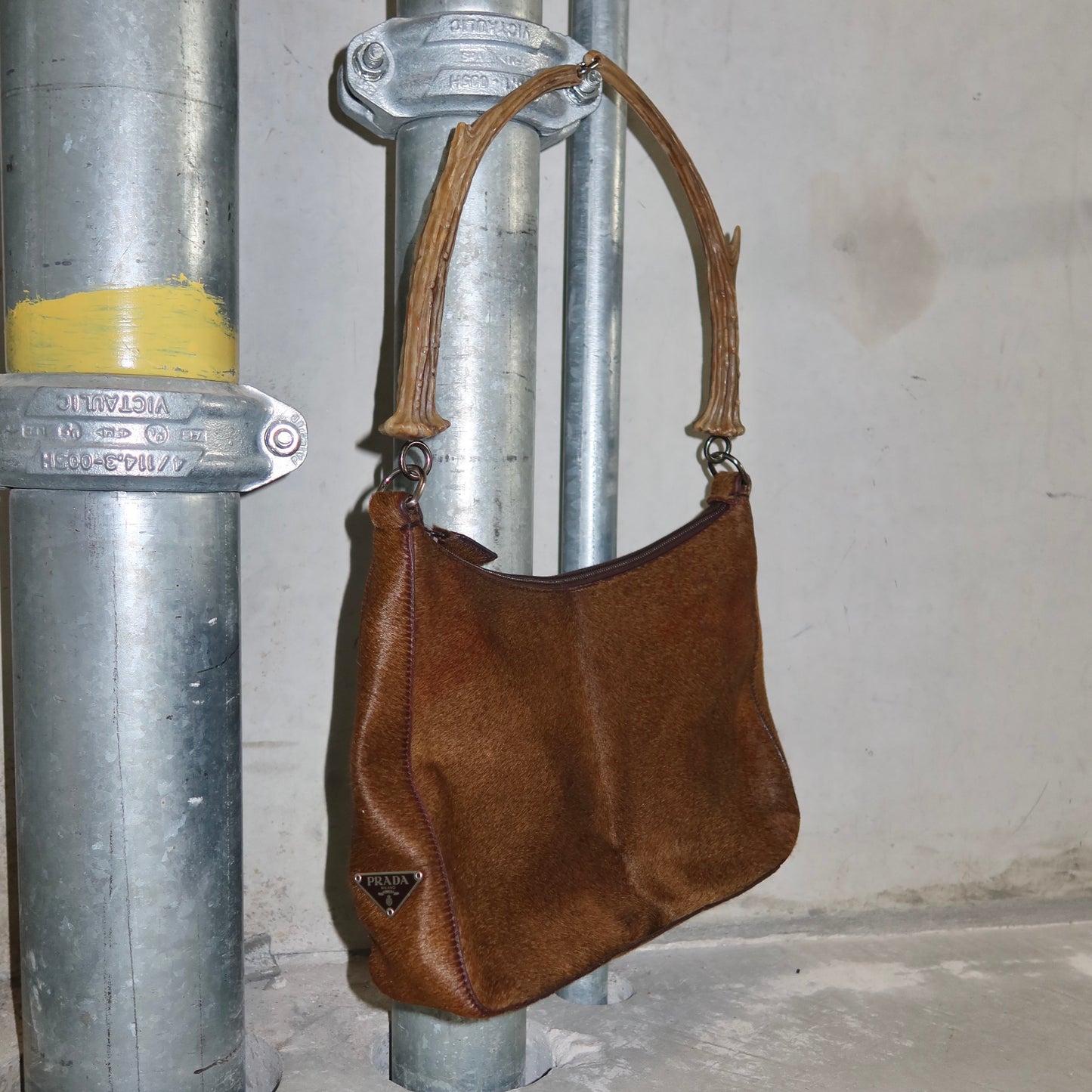 Prada Deer Hide and Faux Deer Horn Bag