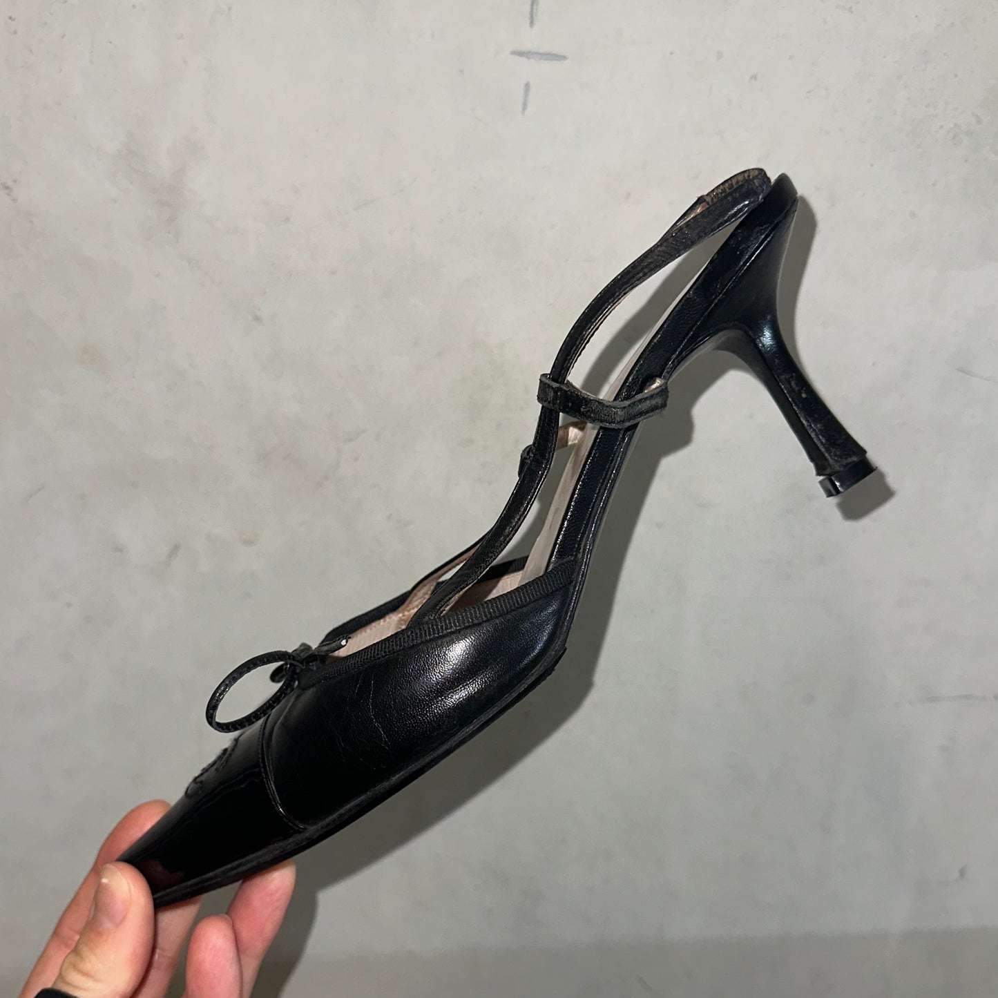 Chanel Black Sling Backs (38)