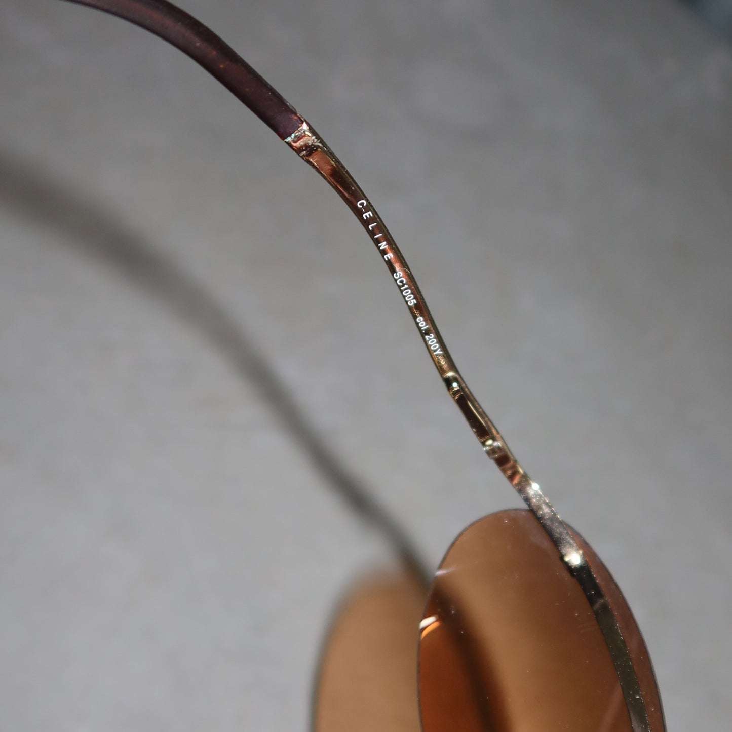 Celine Orange Tinted Sunglasses with Gold Hardware