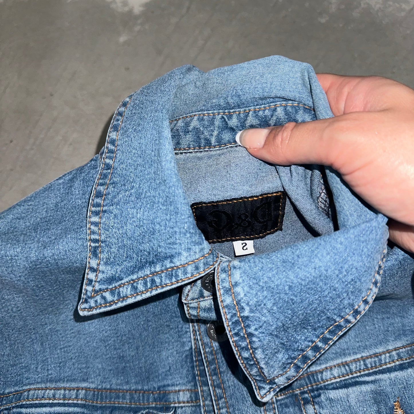D&G SS2000 Lace Sleeve Denim Jacket