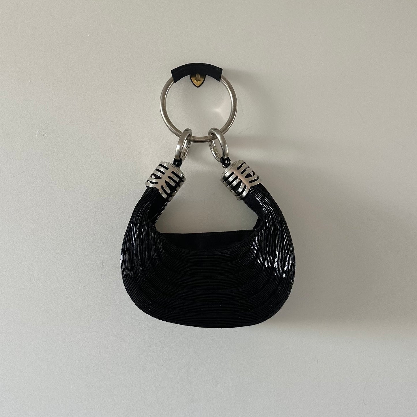 Chloe Large Black Sequin Bracelet Bag