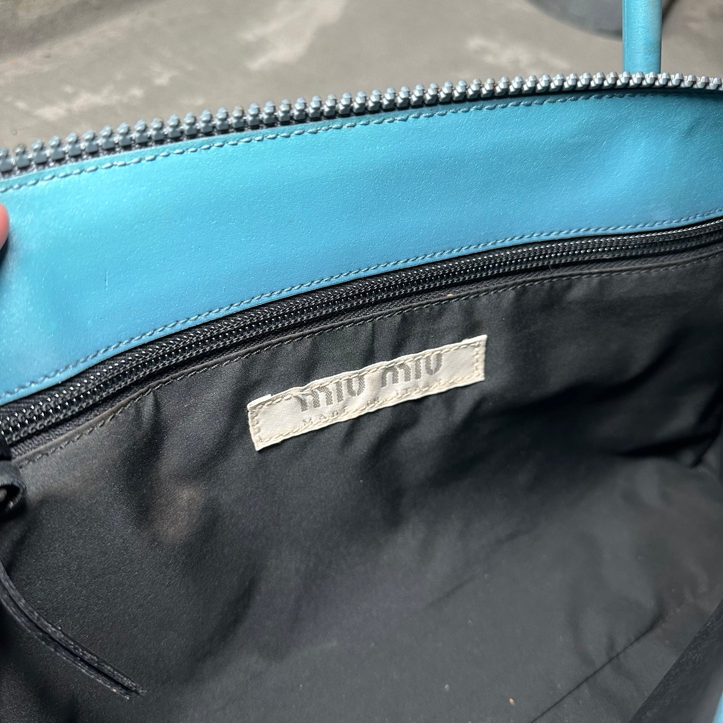Miu Miu Rare Archive Embossed Blue Bag