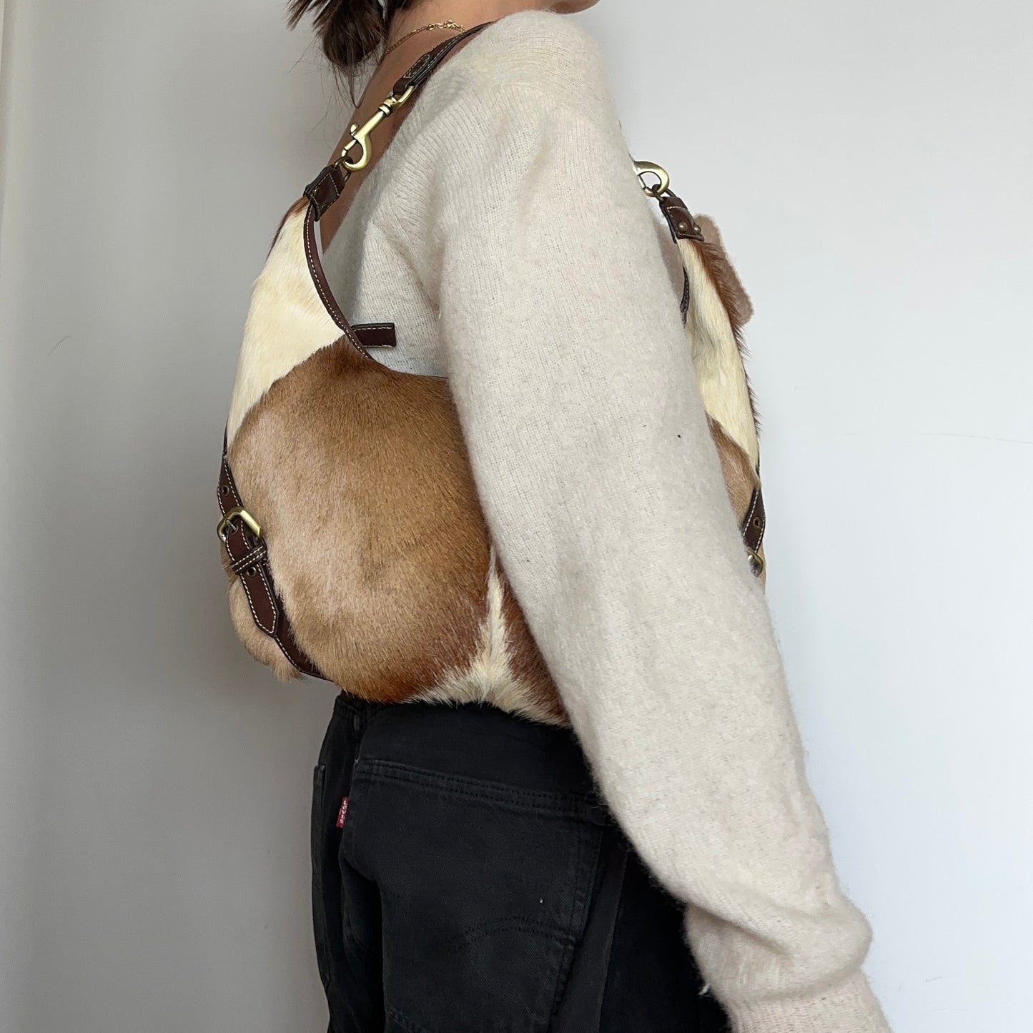Vintage Real Gazelle Fur Tote