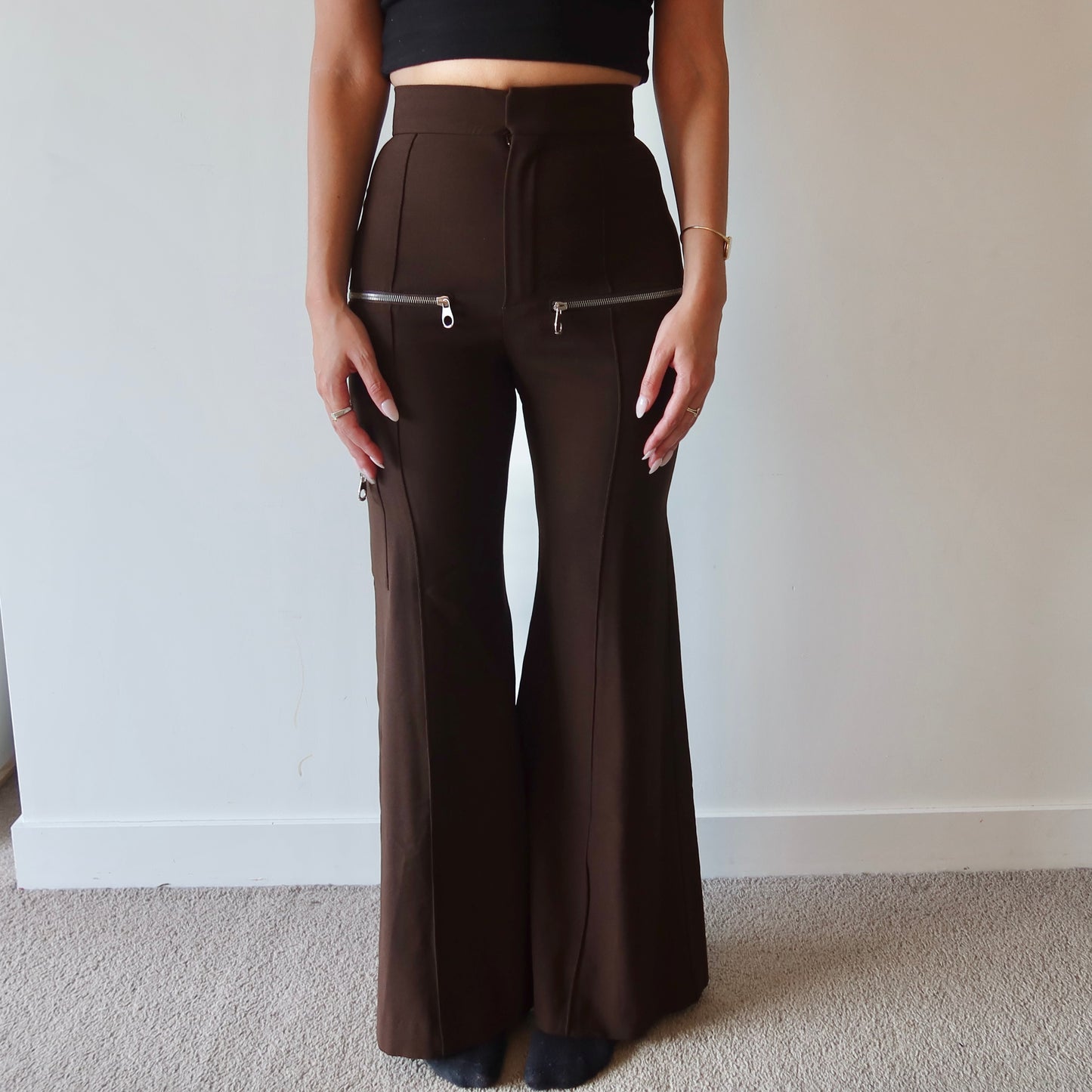 Chloé AW2018 Brown Zipper Pants
