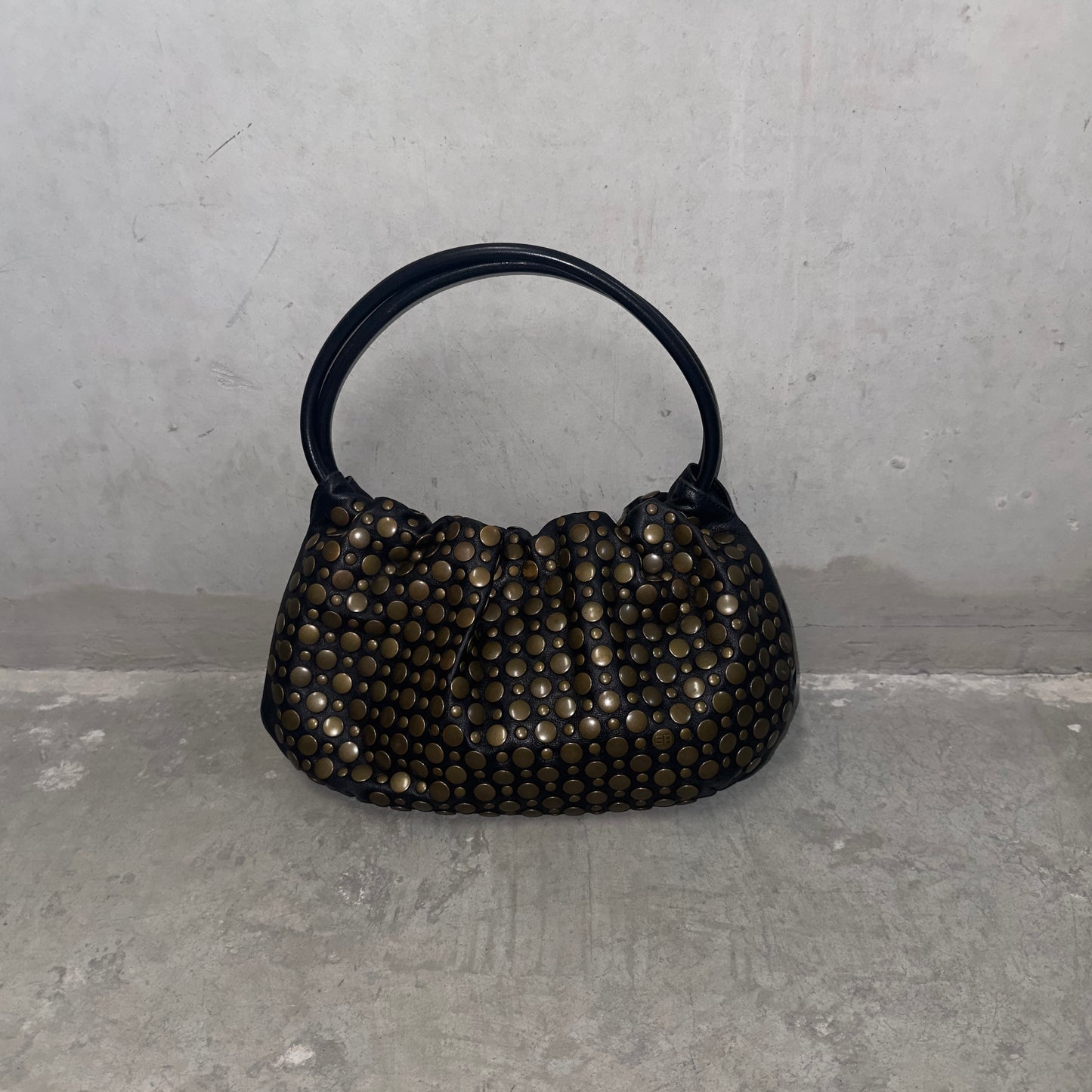 Sonia Rykiel Black Domino Bag with Bronze Studs