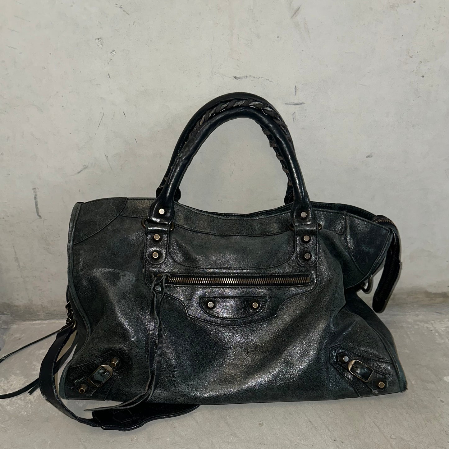 Balenciaga Black Motorcycle/City 2WAY Bag