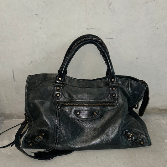 Balenciaga Black Motorcycle/City 2WAY Bag