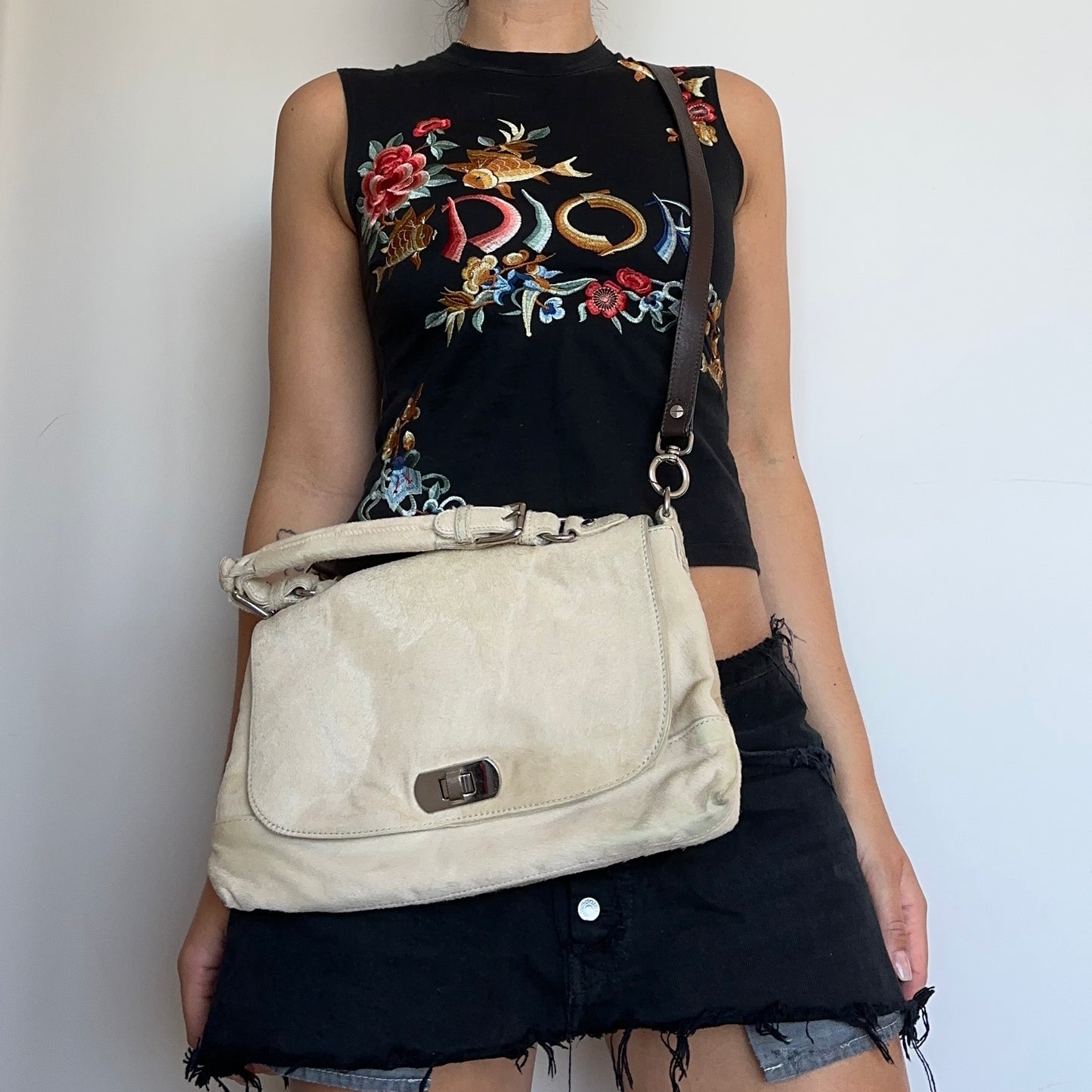 Marni Cream Cowhide Messenger Bag