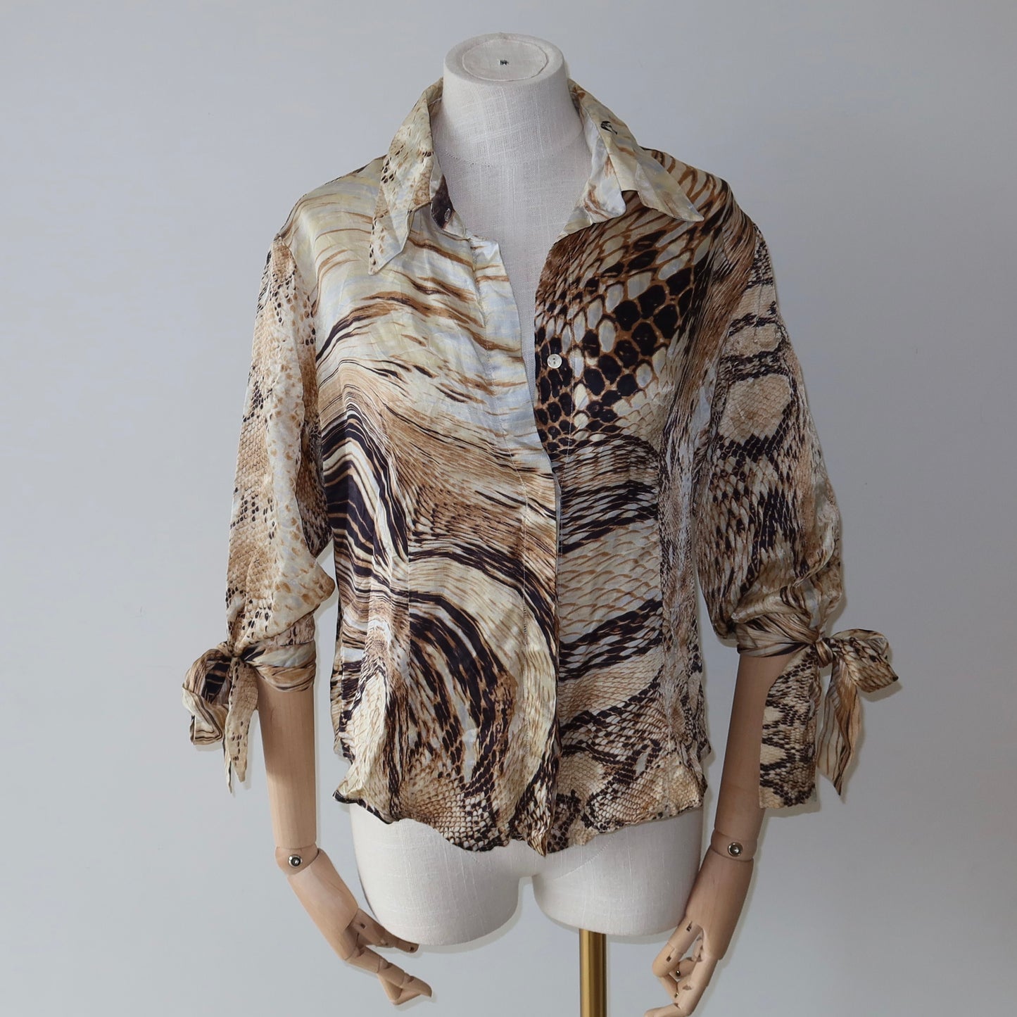 Just Cavalli Snake Print Silk Shirt
