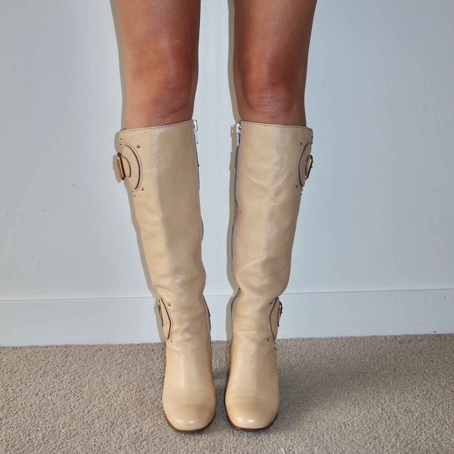 Chloé Cream Paddington Boots (37.5)