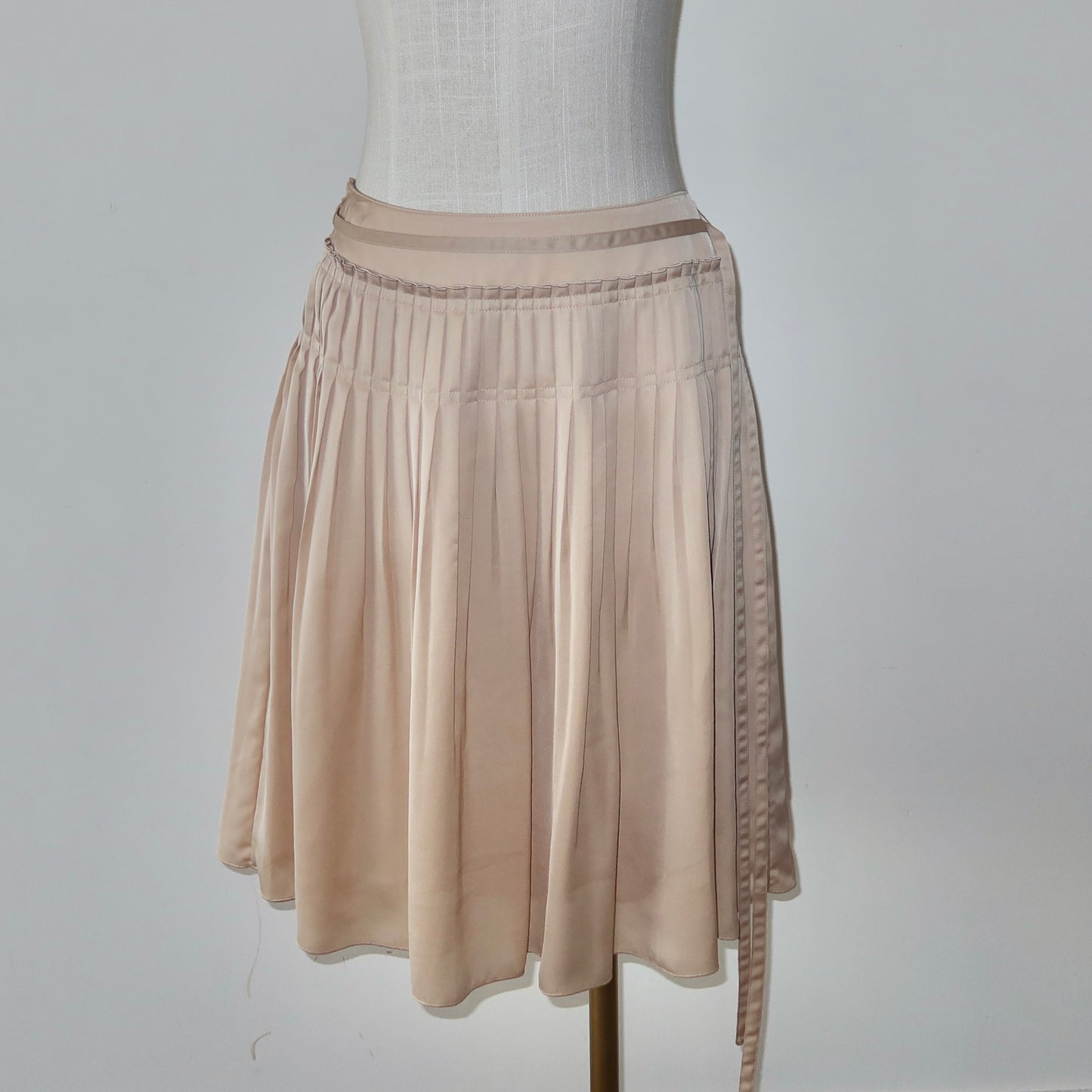 Courreges Silk Pleated Skirt