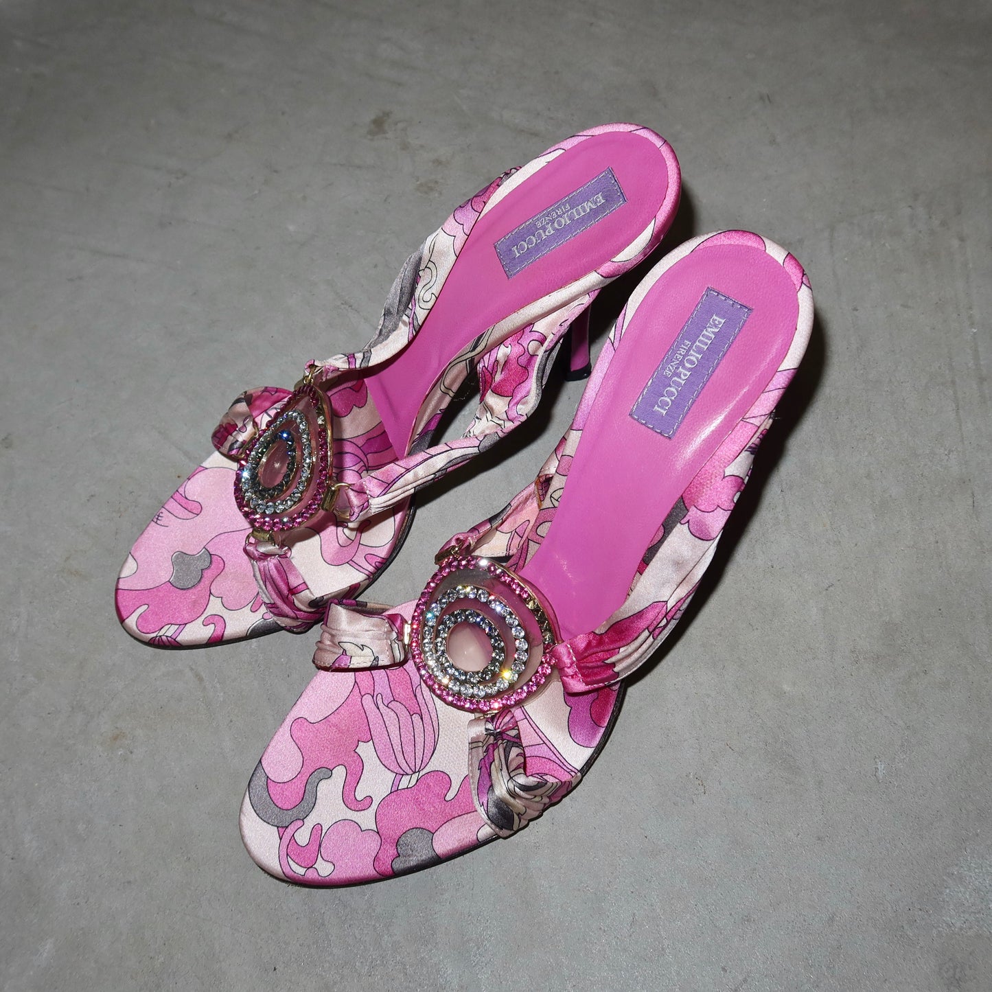 Emilio Pucci Pink Bejewelled Heels (37.5)