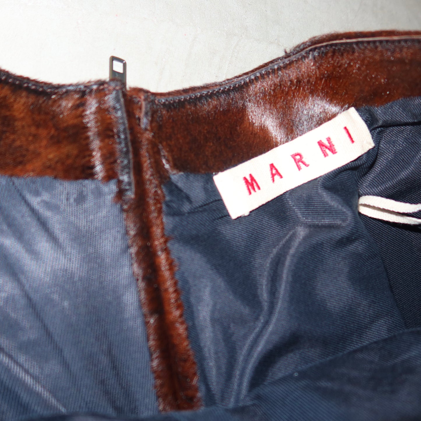 Marni Brown Cowhide Skirt