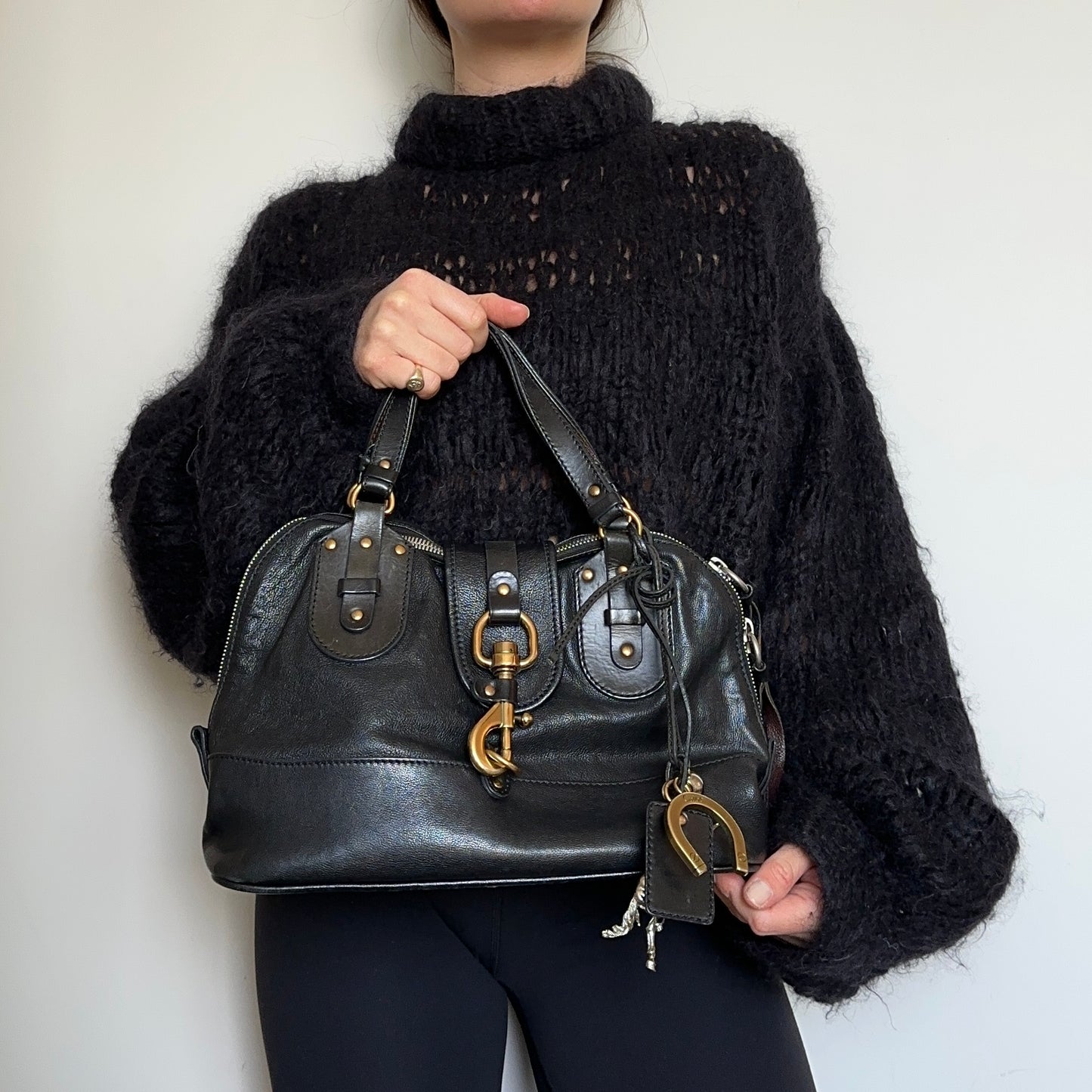 Chloé Black Leather Kerala Bowling Bag