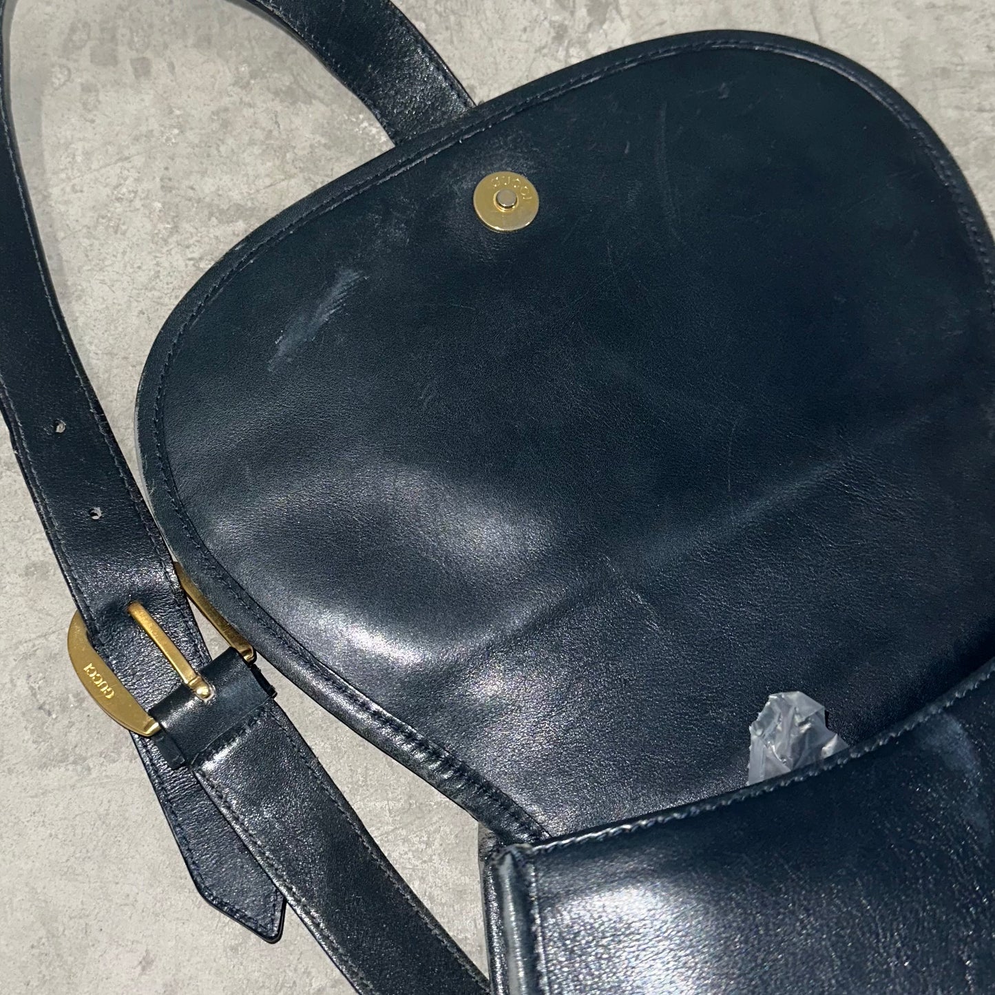 Gucci Black Leather Horsebit Crossbody
