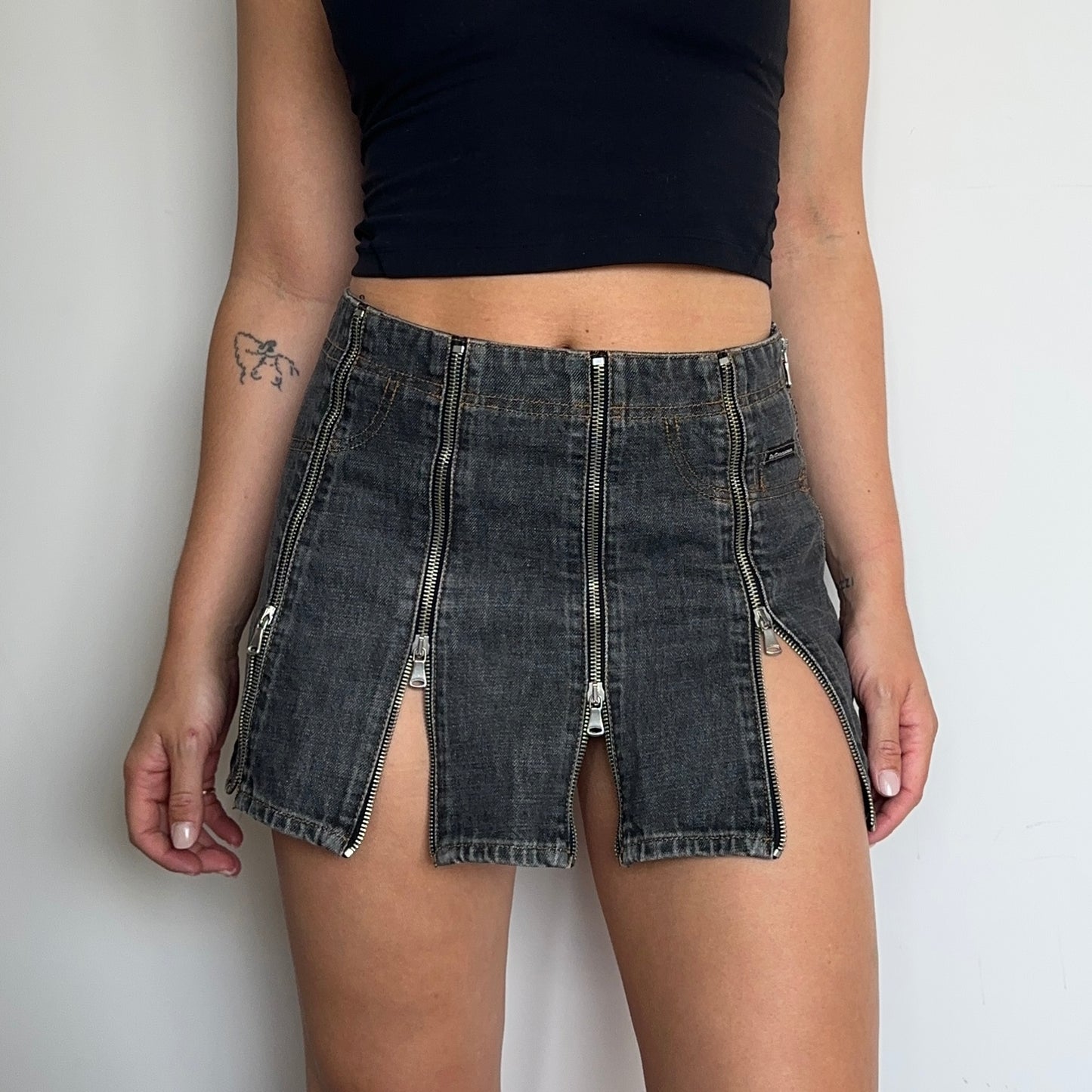 D&G 2004 Zips Denim Mini Skirt