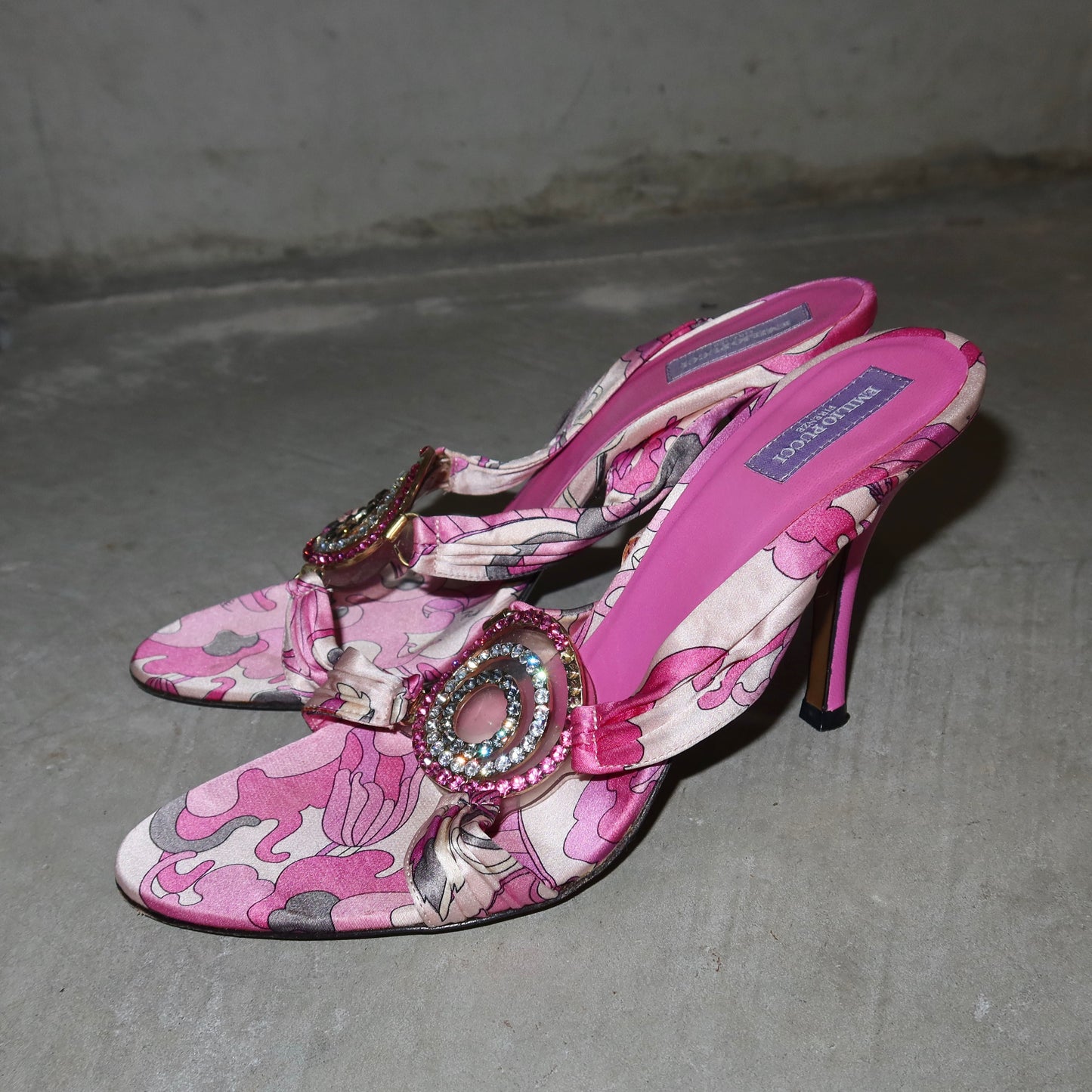 Emilio Pucci Pink Bejewelled Heels (37.5)