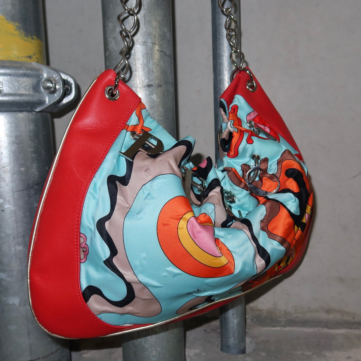 Emilio Pucci Rare Printed Charm Logo Bag