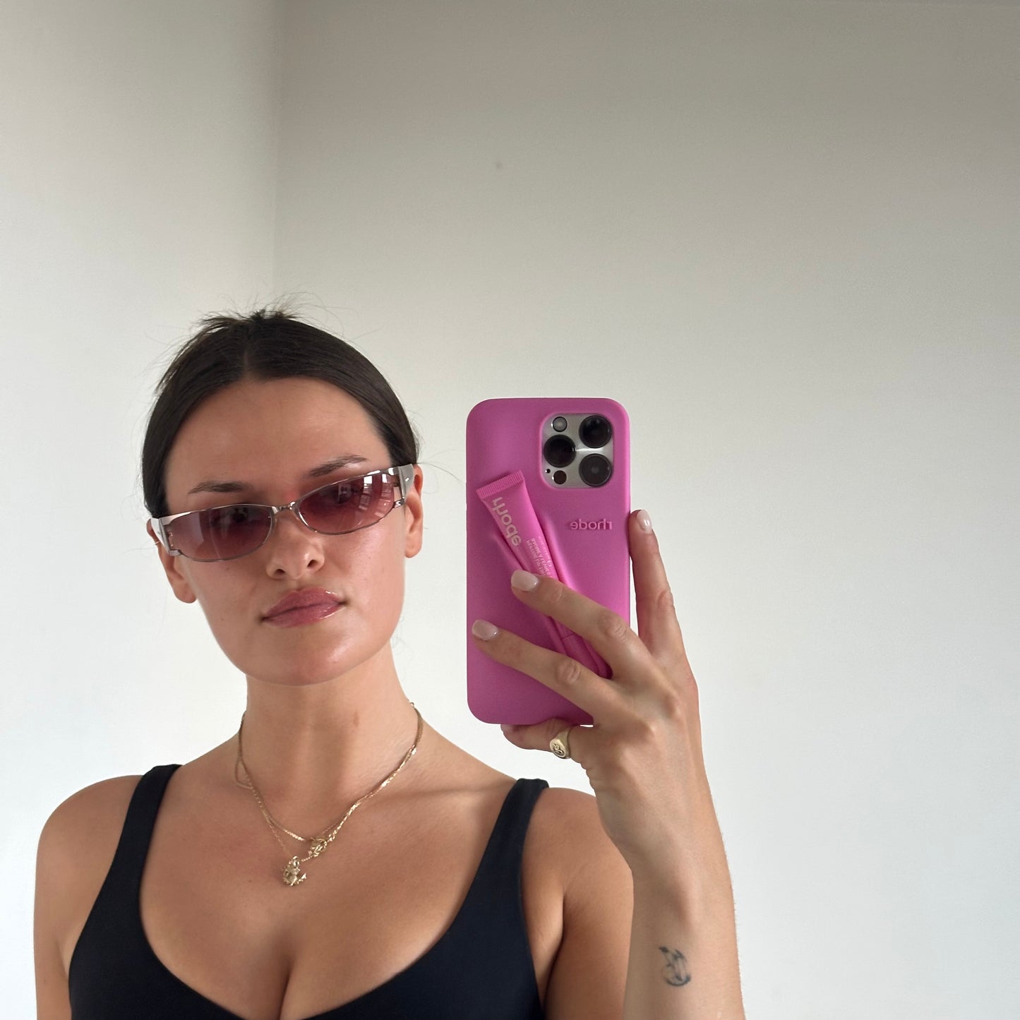 Miu Miu Pink Tinted and Silver Sunglasses