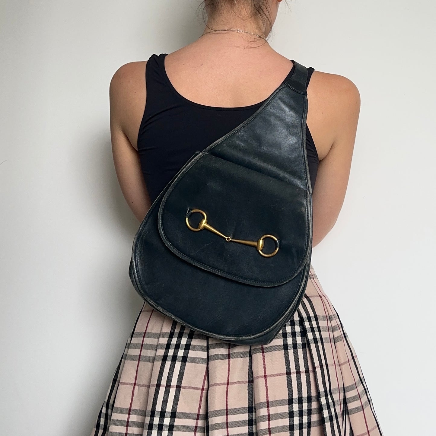 Gucci Black Leather Horsebit Crossbody
