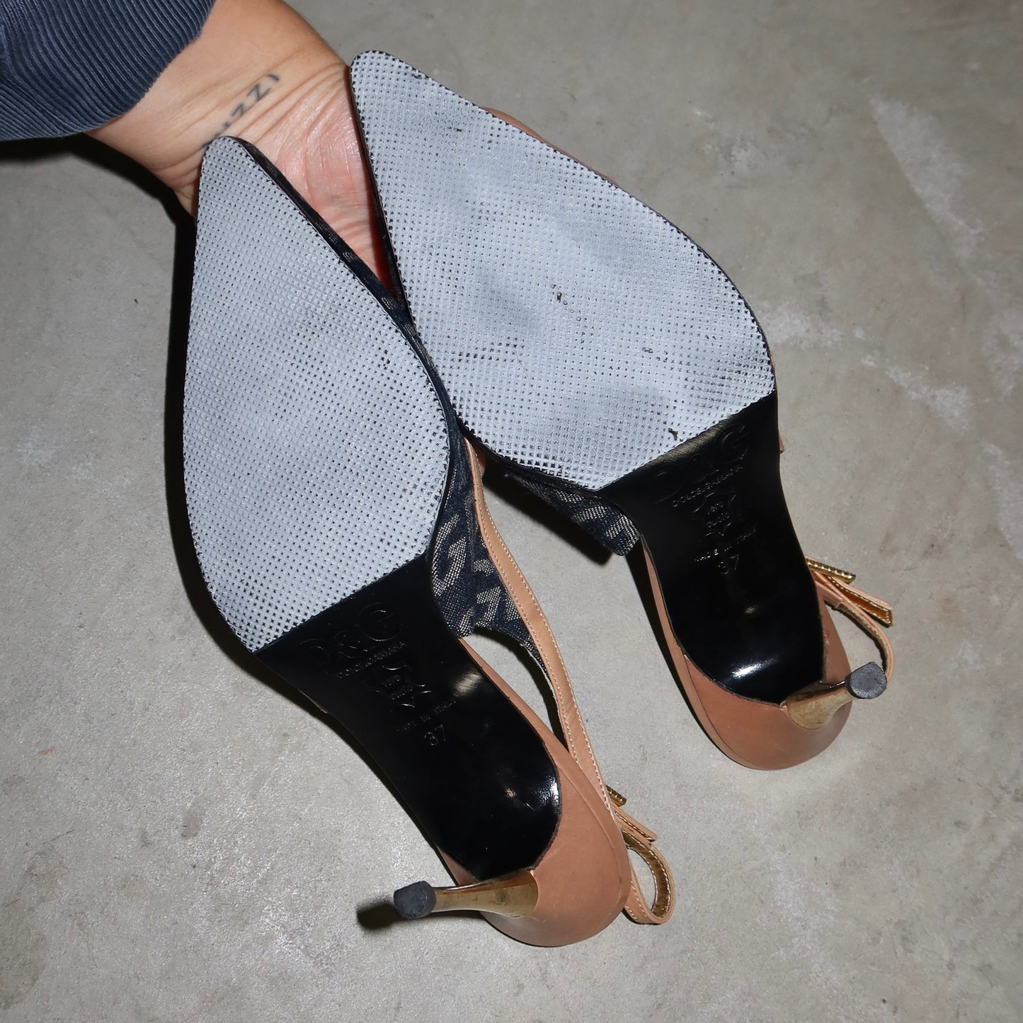 D&G Monogram Denim Heels (37)