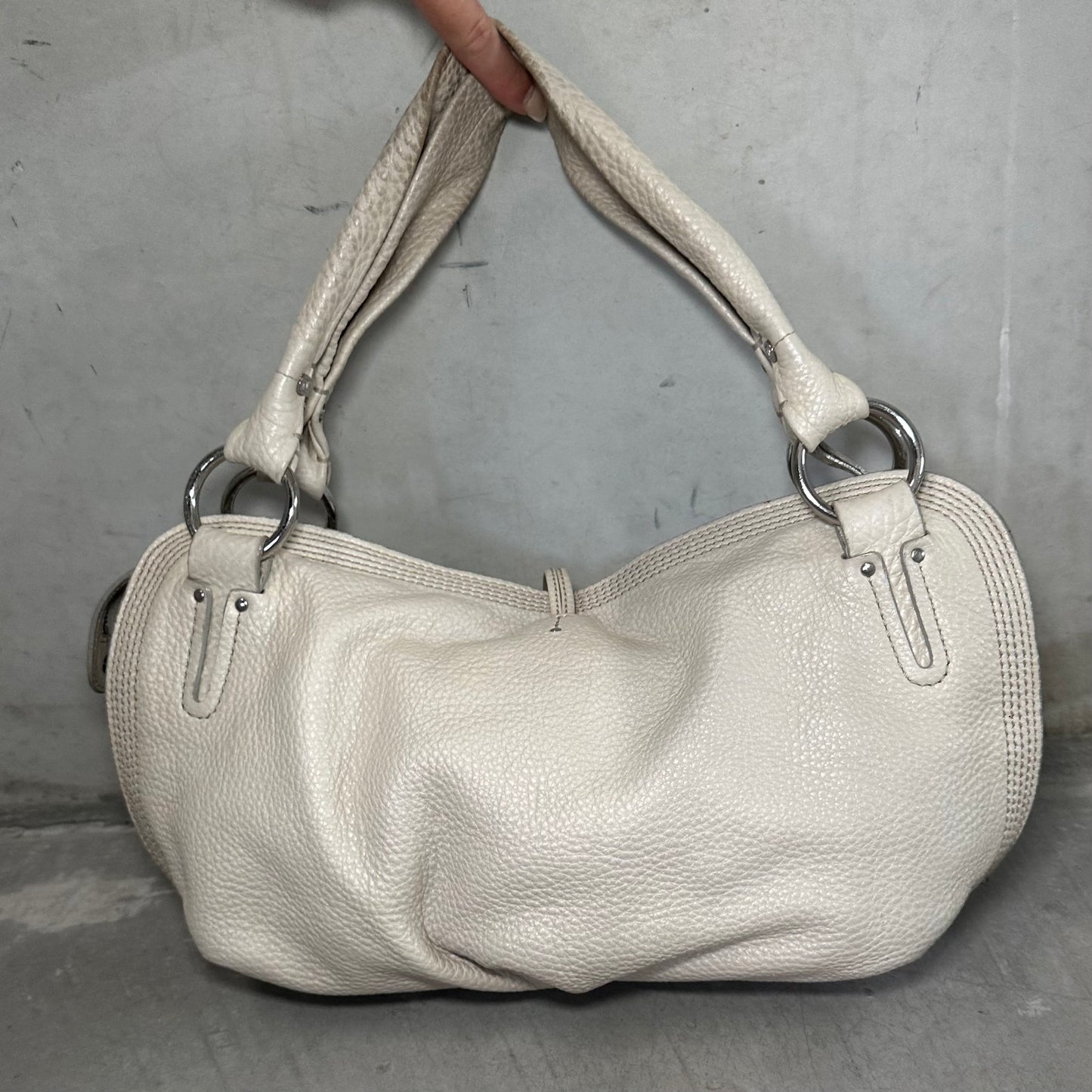 Celine White Leather Bittersweet Bag