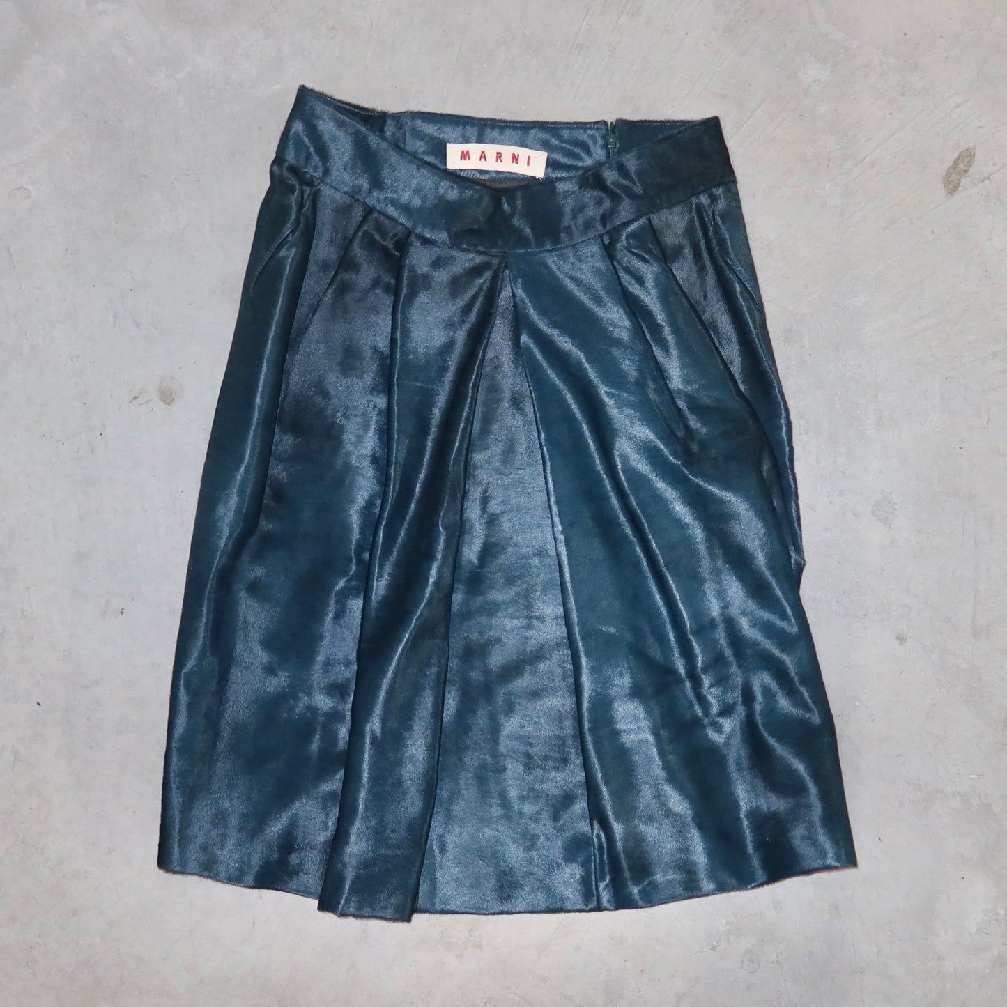 Marni Blue Cowhide Skirt