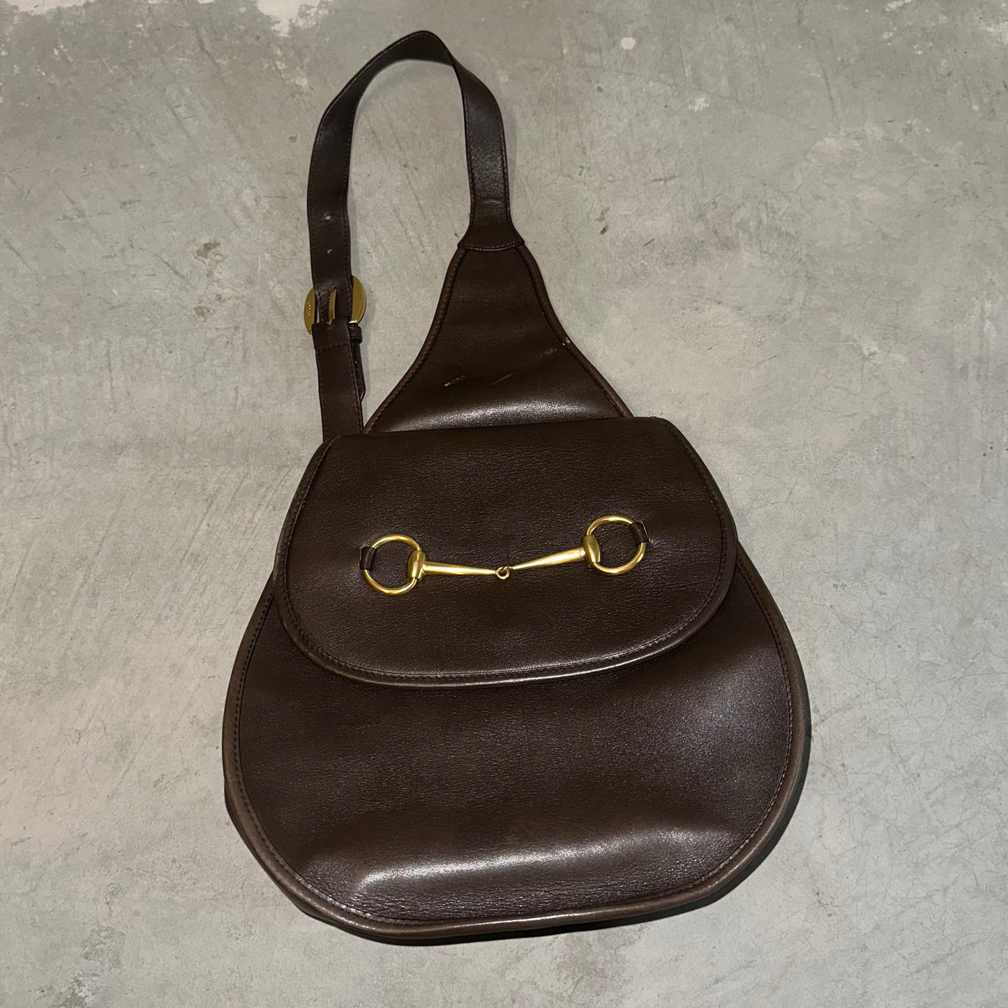 Gucci Brown Leather Horse-Bit Crossbody