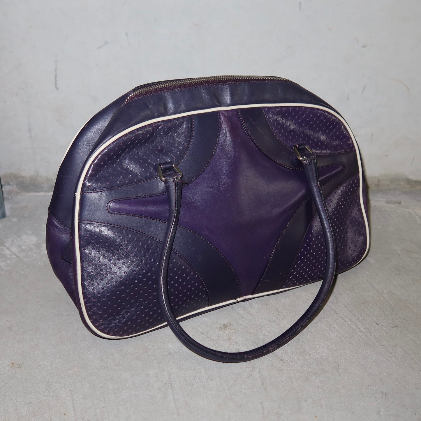 Prada SS2000 Purple Leather Bowling Bag
