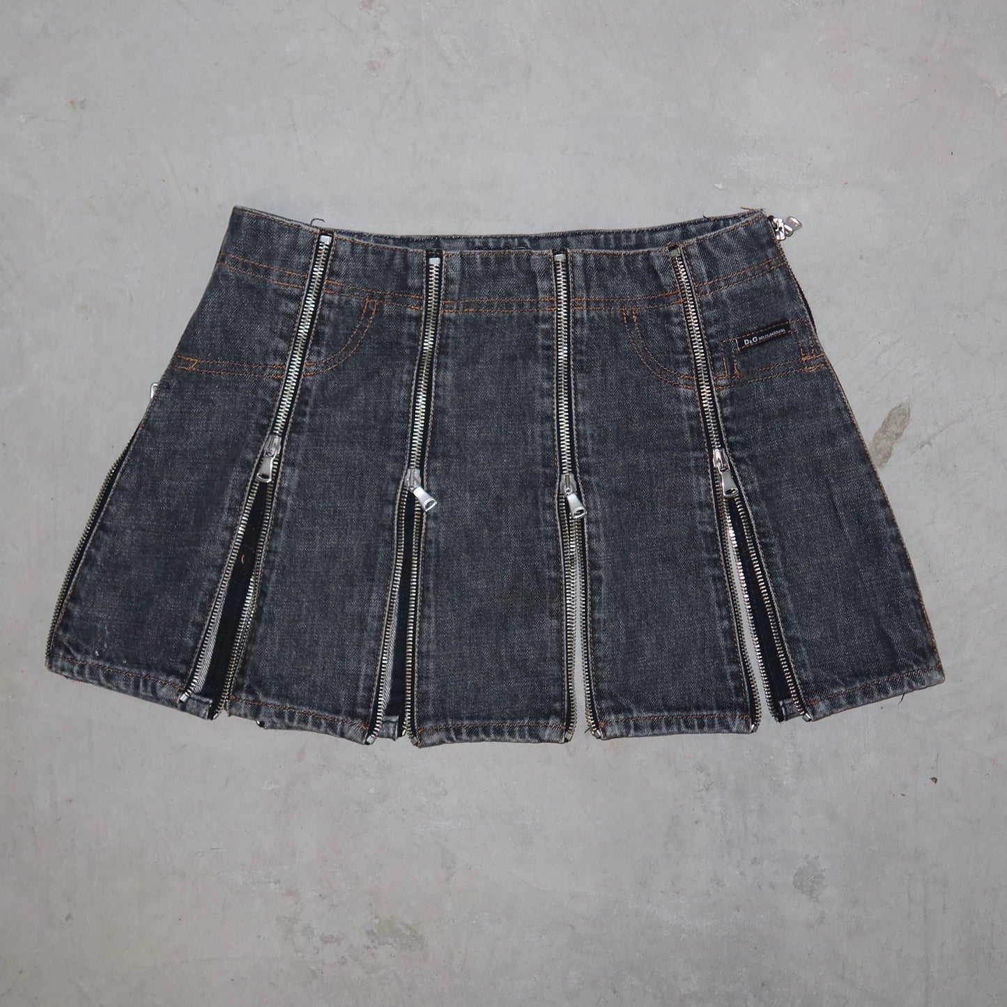 D&G 2004 Zips Denim Mini Skirt