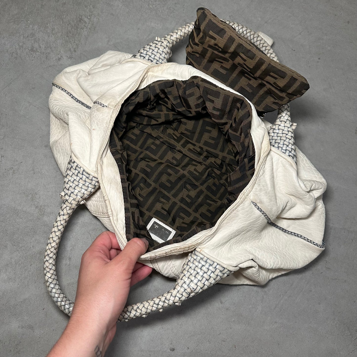 Fendi White Leather Spy Bag