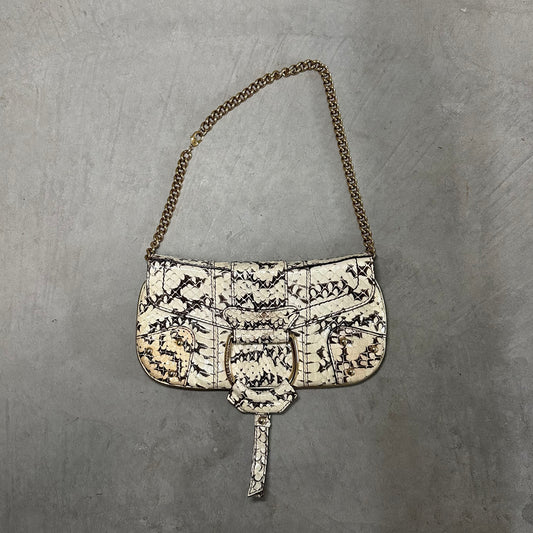 Dolce & Gabbana Python Flap Front Shoulder Bag