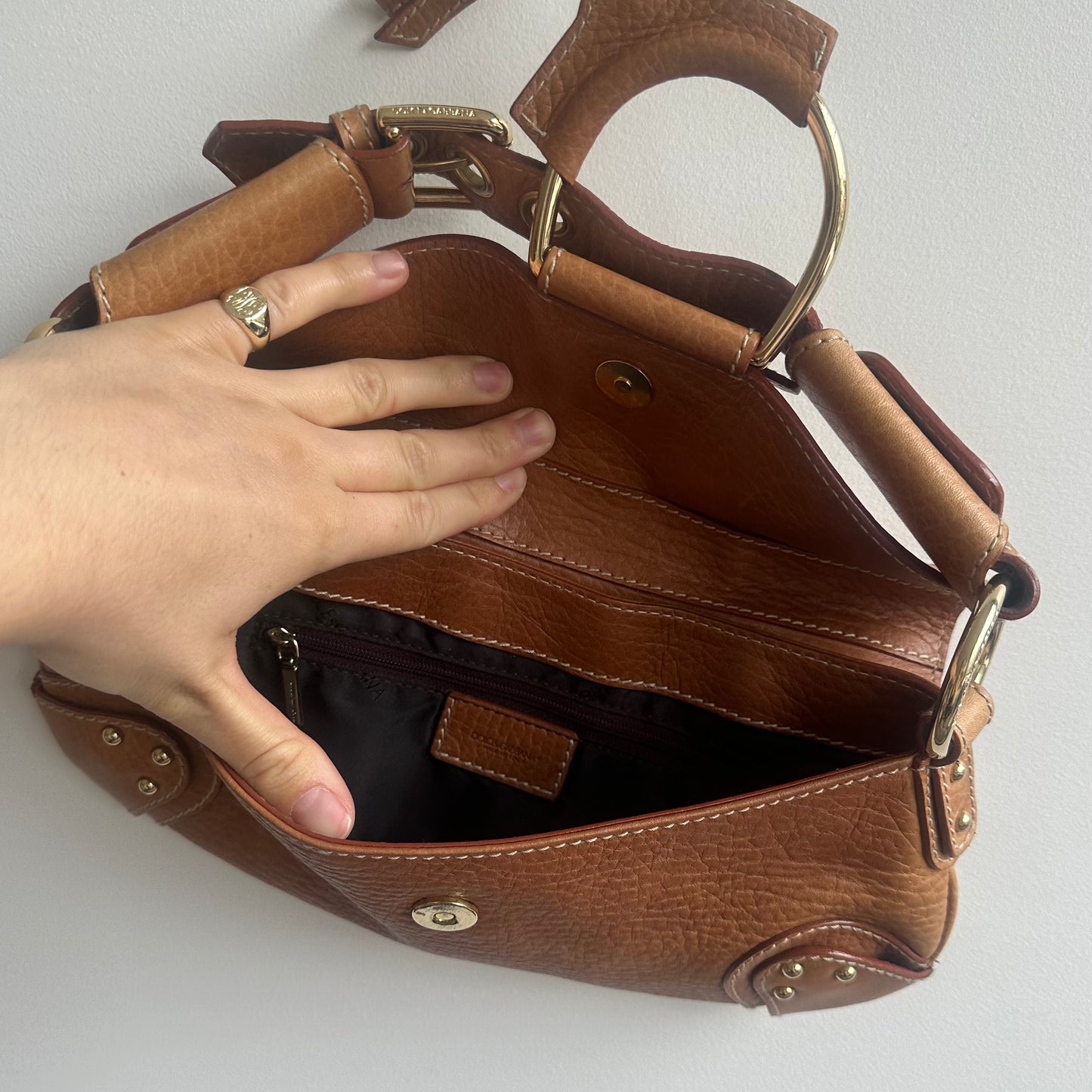 Dolce & Gabbana Classic Tan Leather Shoulder Bag