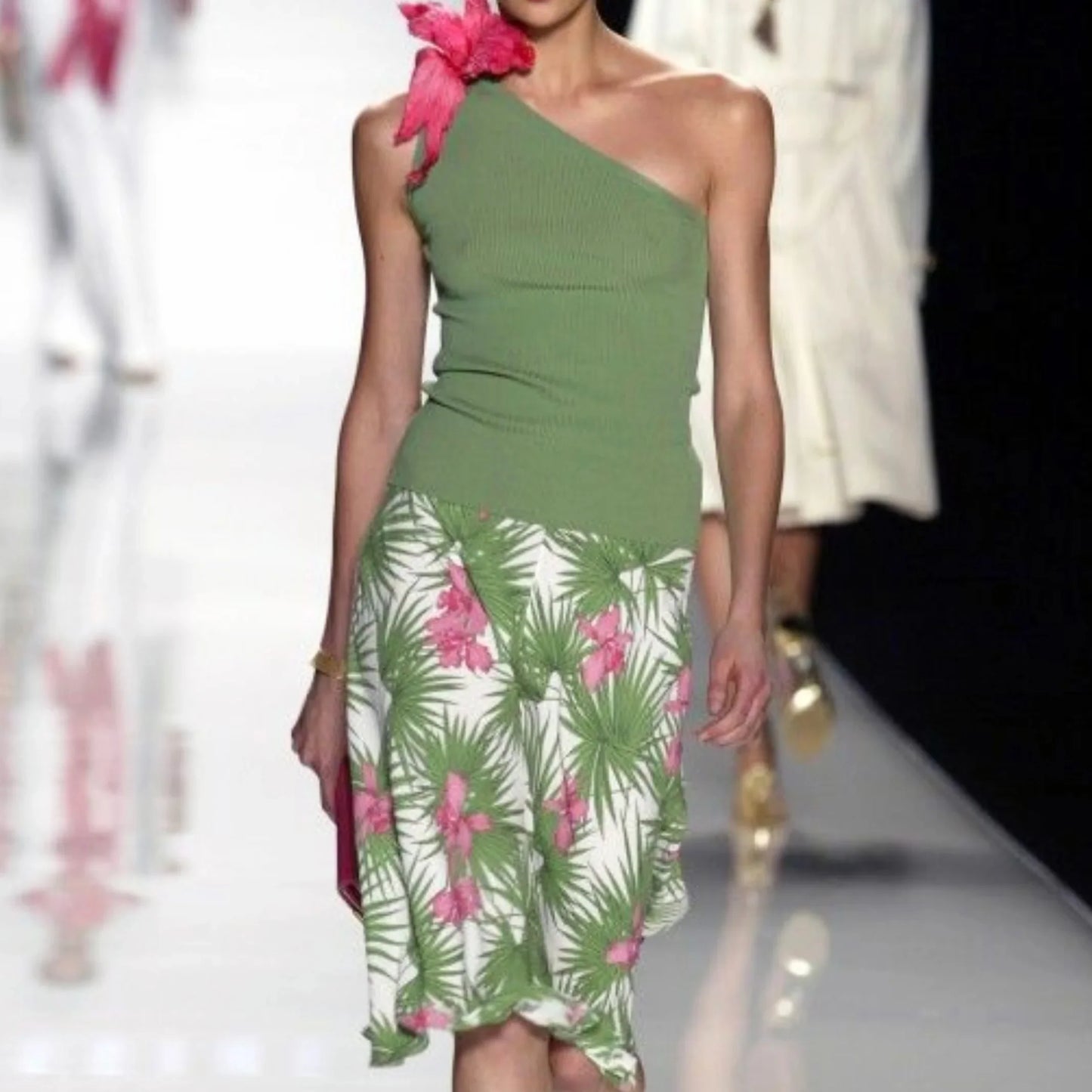 Celine SS2004 Silk Floral Skirt