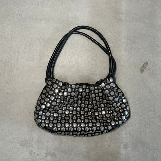 Sonia Rykiel Black and Silver Domino Bag