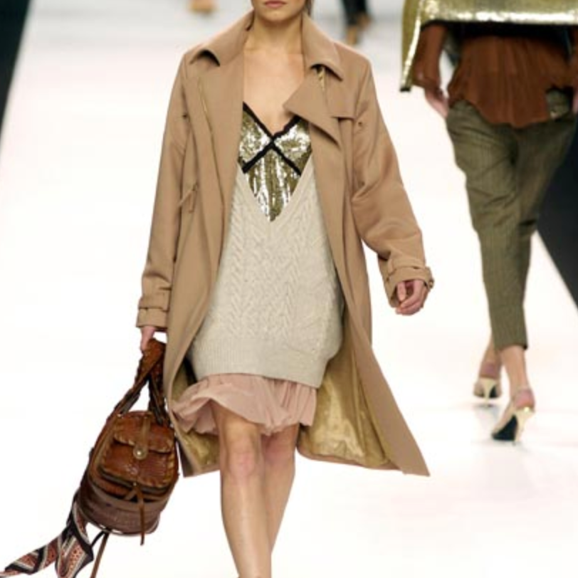 Chloé AW2004 Cable Knit Deep V Jumper