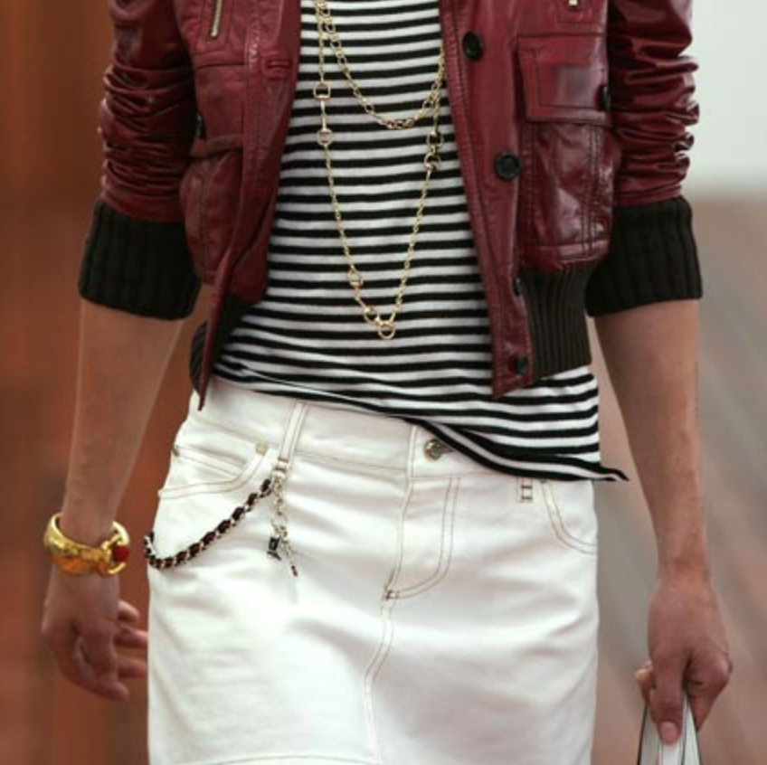 Gucci Cruise 2006 White Denim Mini Skirt