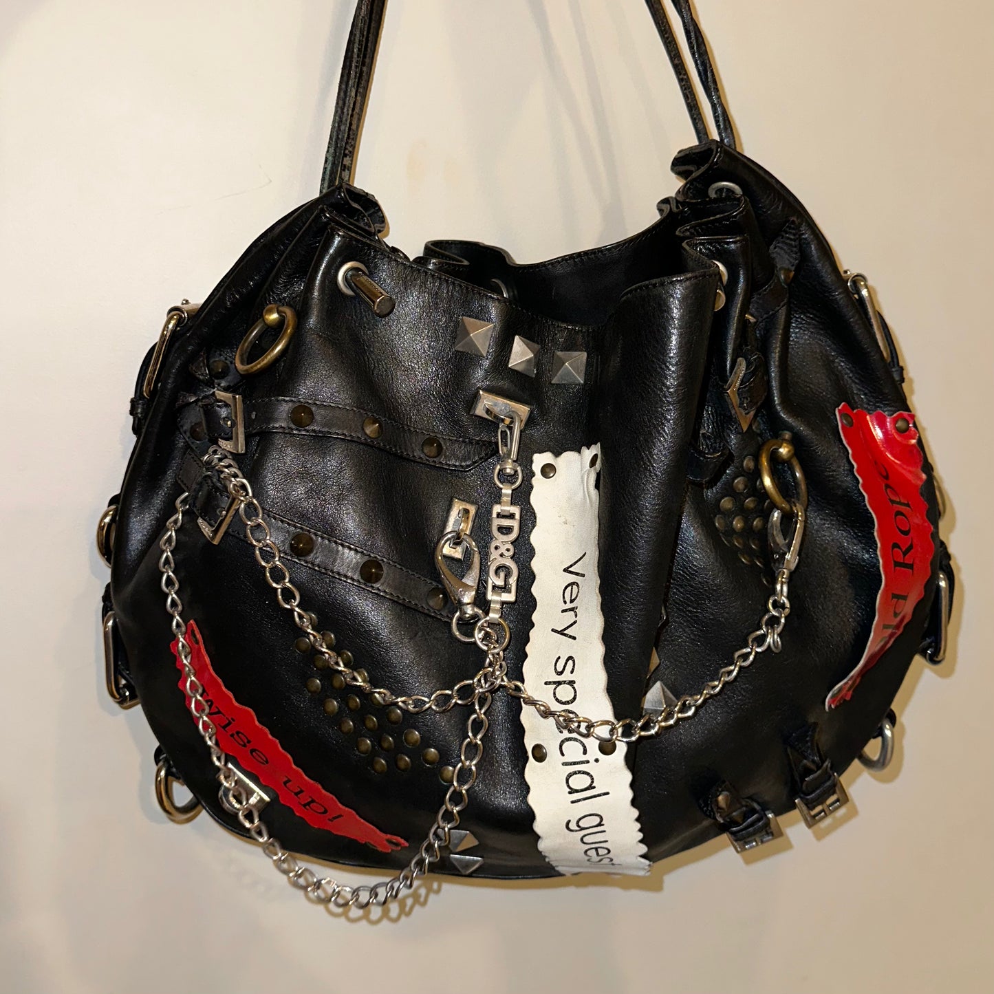 Dolce & Gabbana Rare SS2003 Leather Buckles and Chains Bag