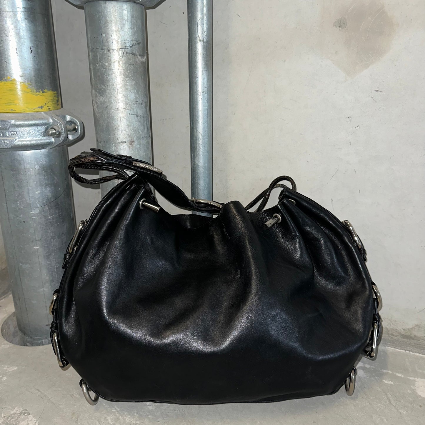 Dolce & Gabbana Rare SS2003 Leather Buckles and Chains Bag