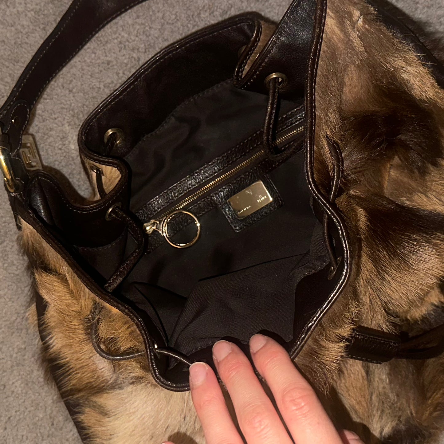 Fendi Real Fur Bucket Bag