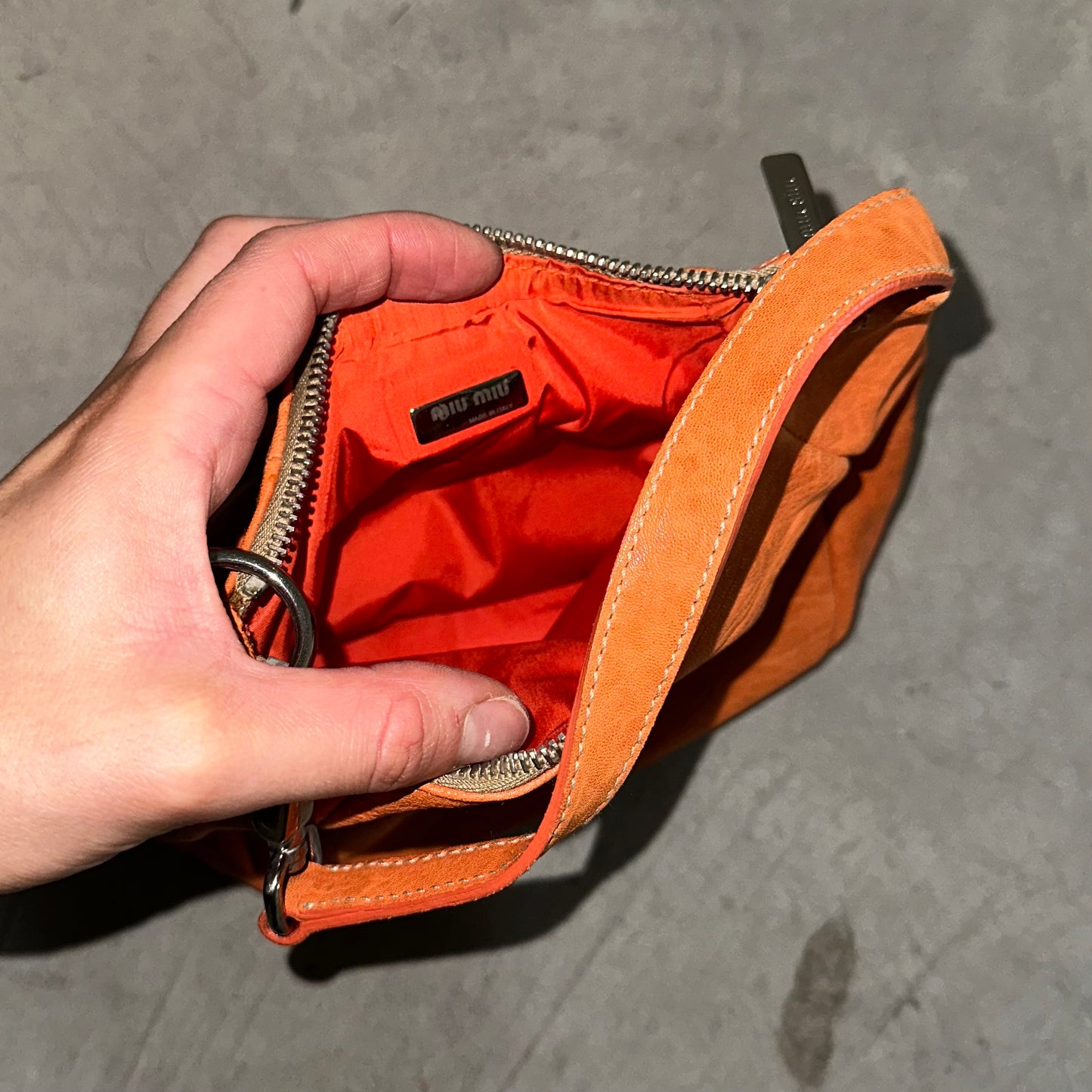 Miu Miu Mini Orange Clasp Hook Bag