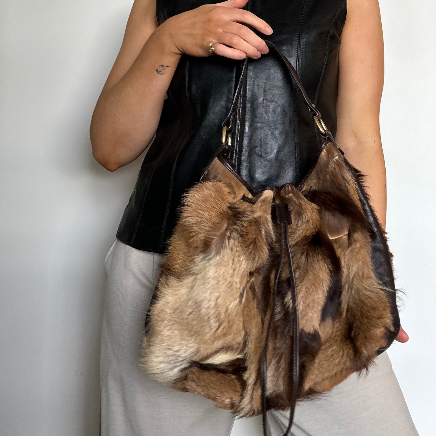 Fendi Real Fur Bucket Bag