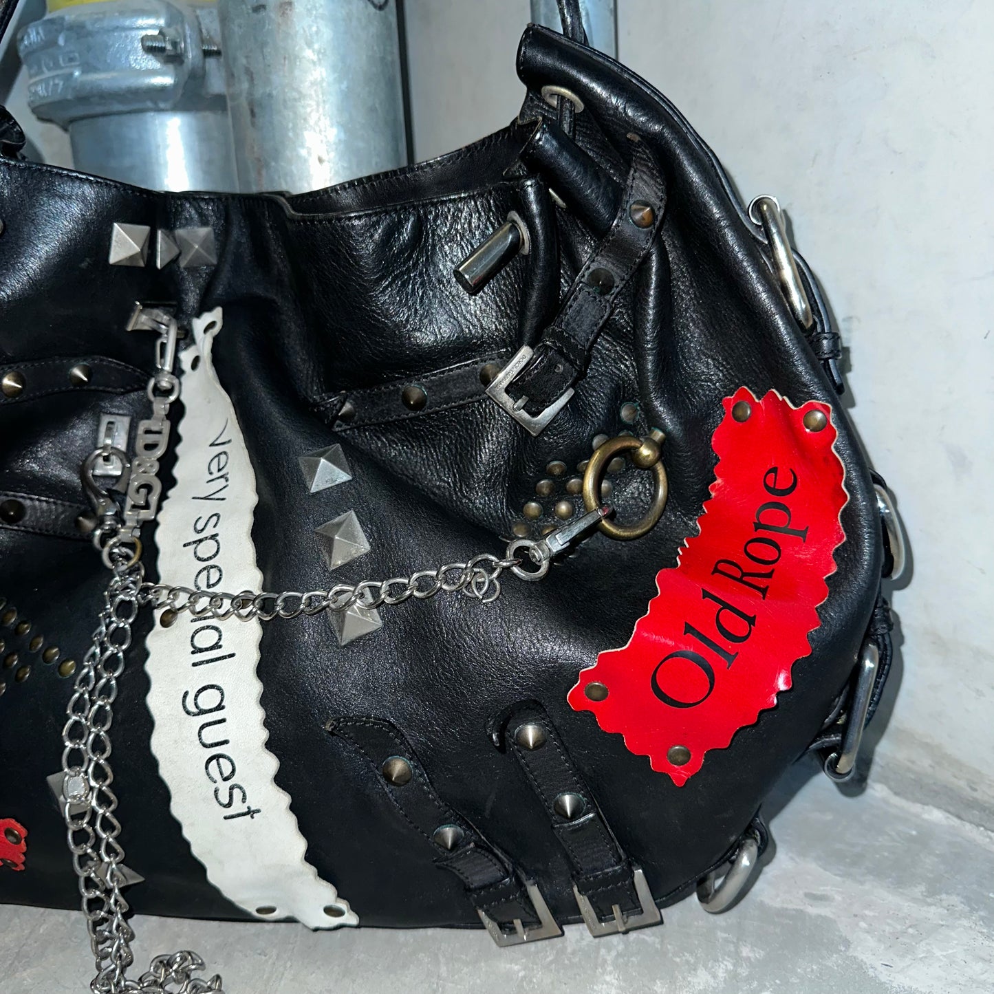 Dolce & Gabbana Rare SS2003 Leather Buckles and Chains Bag