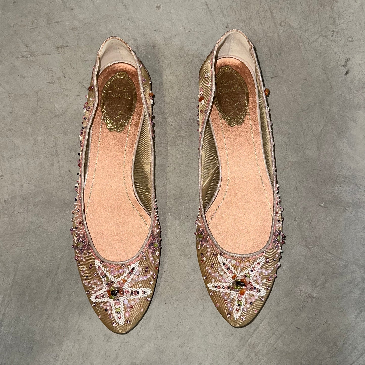 Rene Caovilla Beaded Ballet Flats (40)