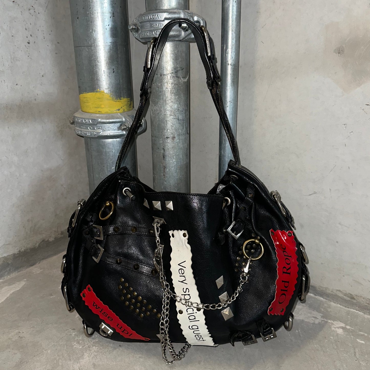 Dolce & Gabbana Rare SS2003 Leather Buckles and Chains Bag