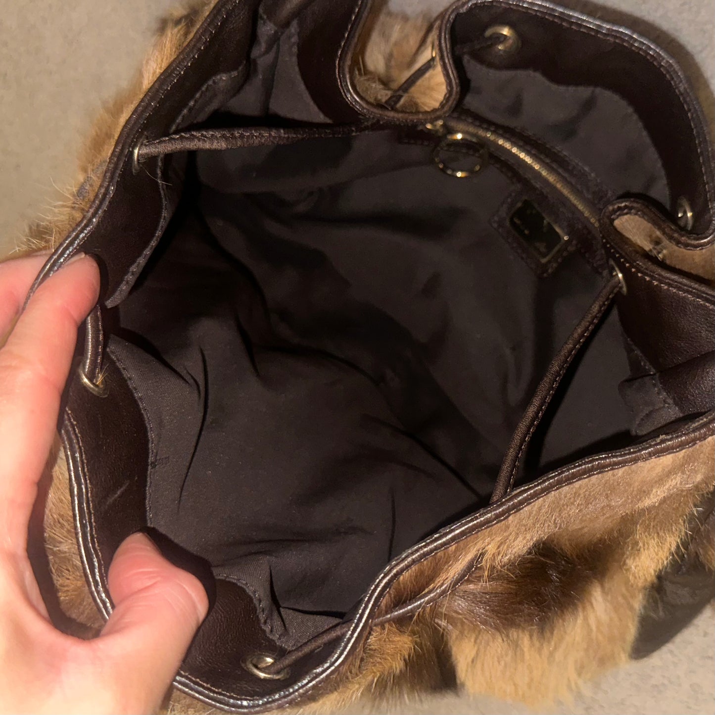 Fendi Real Fur Bucket Bag