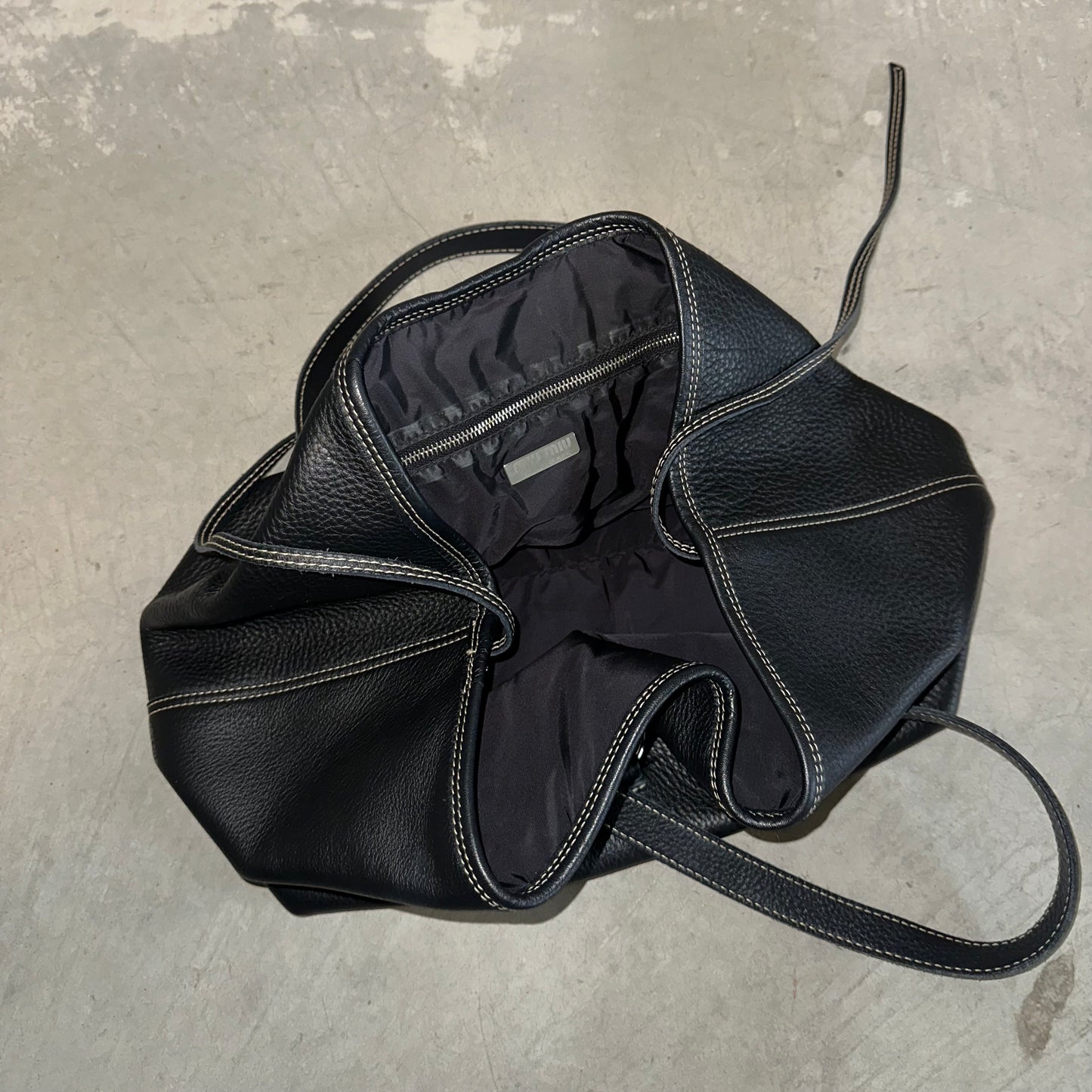 Miu Miu Rare Black Leather Snap Hook Bag